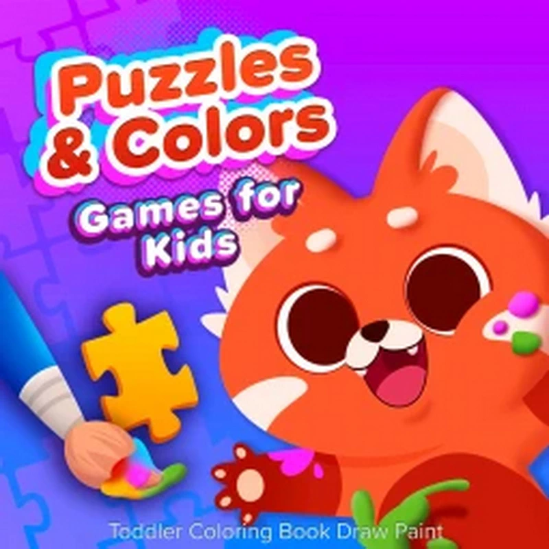 儿童拼图与色彩游戏：幼儿涂色书绘画填色.Puzzles & Colors Games for Kids Toddler Coloring Book Draw Paint