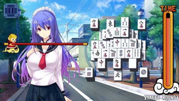 美女麻将牌：蓝.Pretty Girls Mahjong Solitaire: Blue_4