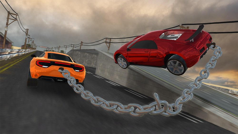 链式汽车特技模拟器：3D 极限公路汽车驾驶游戏.Chain Car Stunt Simulator: 3D Extreme Highway Car Driving Games_0