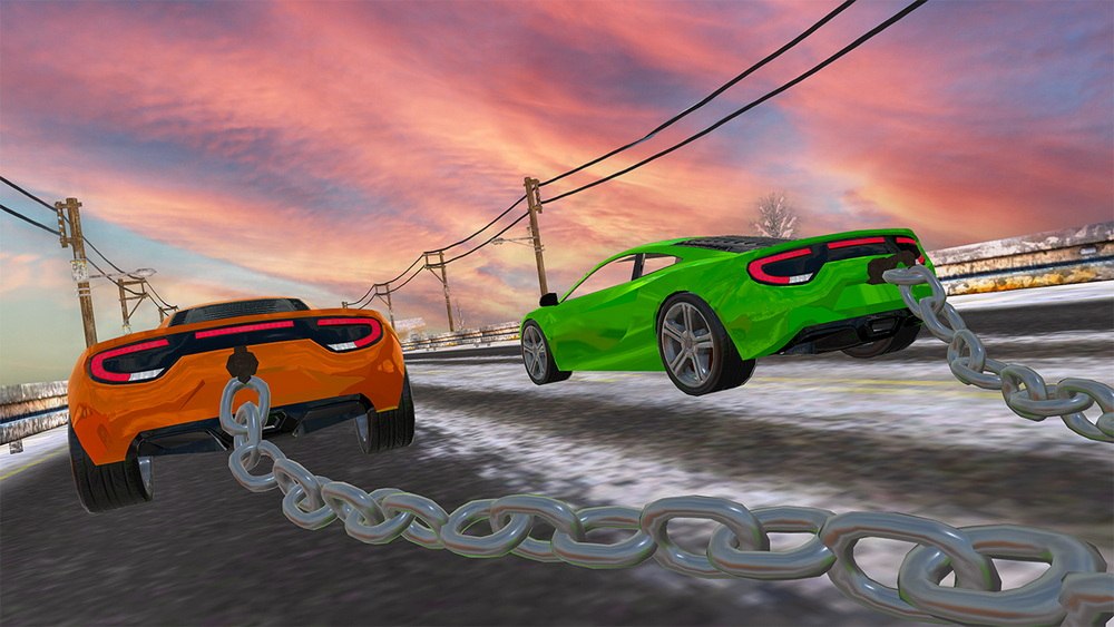 链式汽车特技模拟器：3D 极限公路汽车驾驶游戏.Chain Car Stunt Simulator: 3D Extreme Highway Car Driving Games_1