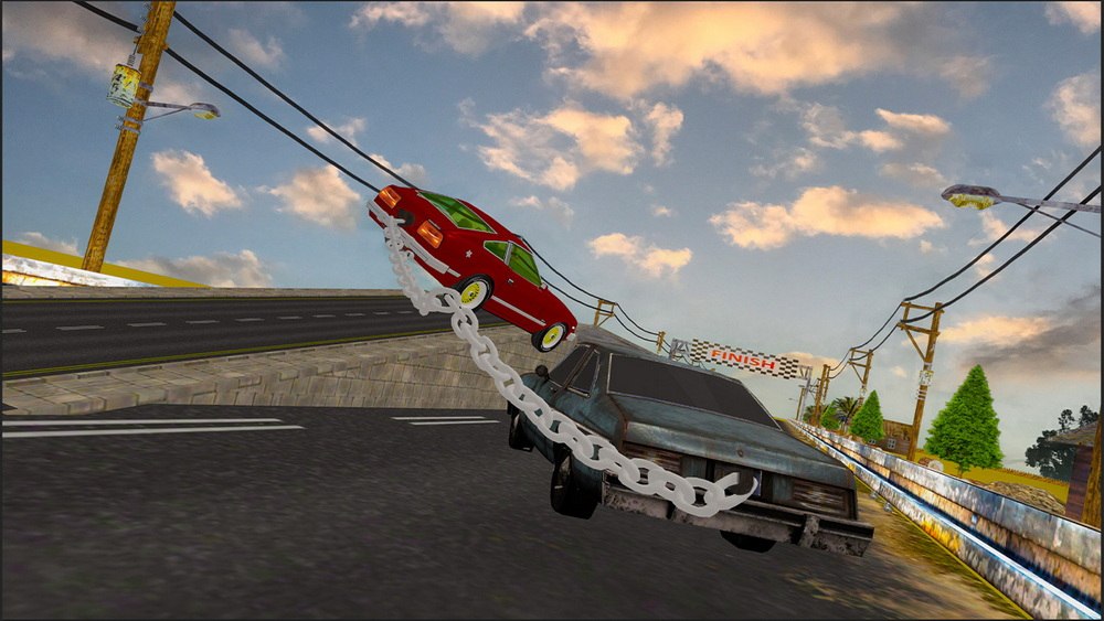 链式汽车特技模拟器：3D 极限公路汽车驾驶游戏.Chain Car Stunt Simulator: 3D Extreme Highway Car Driving Games_3